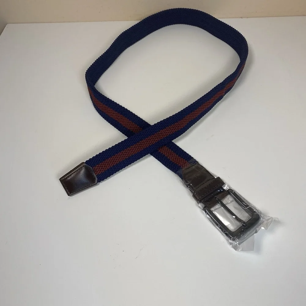 Boston Scott Golf‎ Mens Stretch Woven Braided Navy Belt 1 3/8 Golf Pants NEW